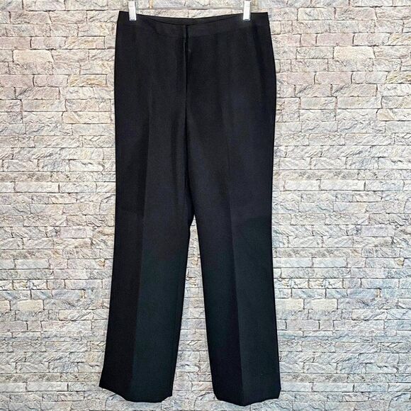 Black Pleated Career Slacks Fully Lined Size 8 Tailored Style - Picture 1 of 6